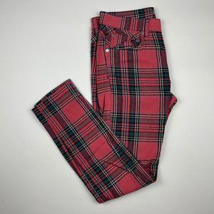 Orange and green plaid pants